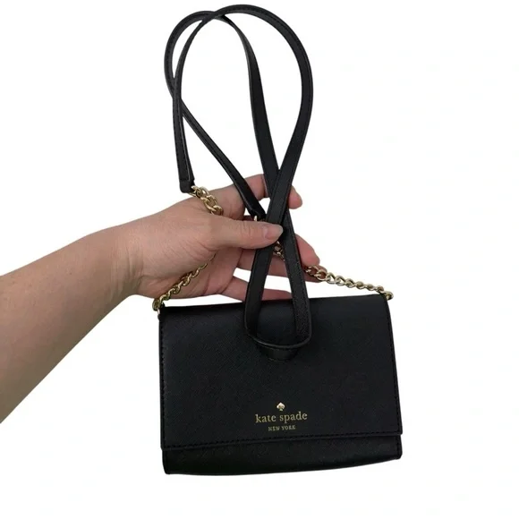 Kate Spade Cedar Street Cami Mini Crossbody Evening Bag Saffiano Leather Black - Picture 10 of 16